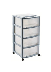 أدراج تخزين بأربع طبقات مع غطاء - أخضر